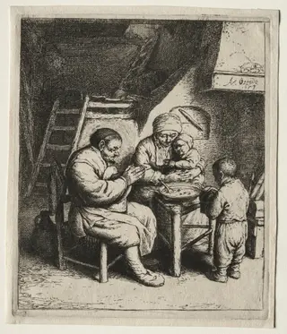 Saying Grace, by Adriaen van Ostade, 1653