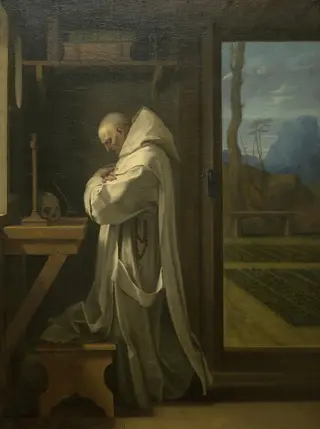 St. Bruno in Prayer, by Eustache Le Sueur, paint, 1650