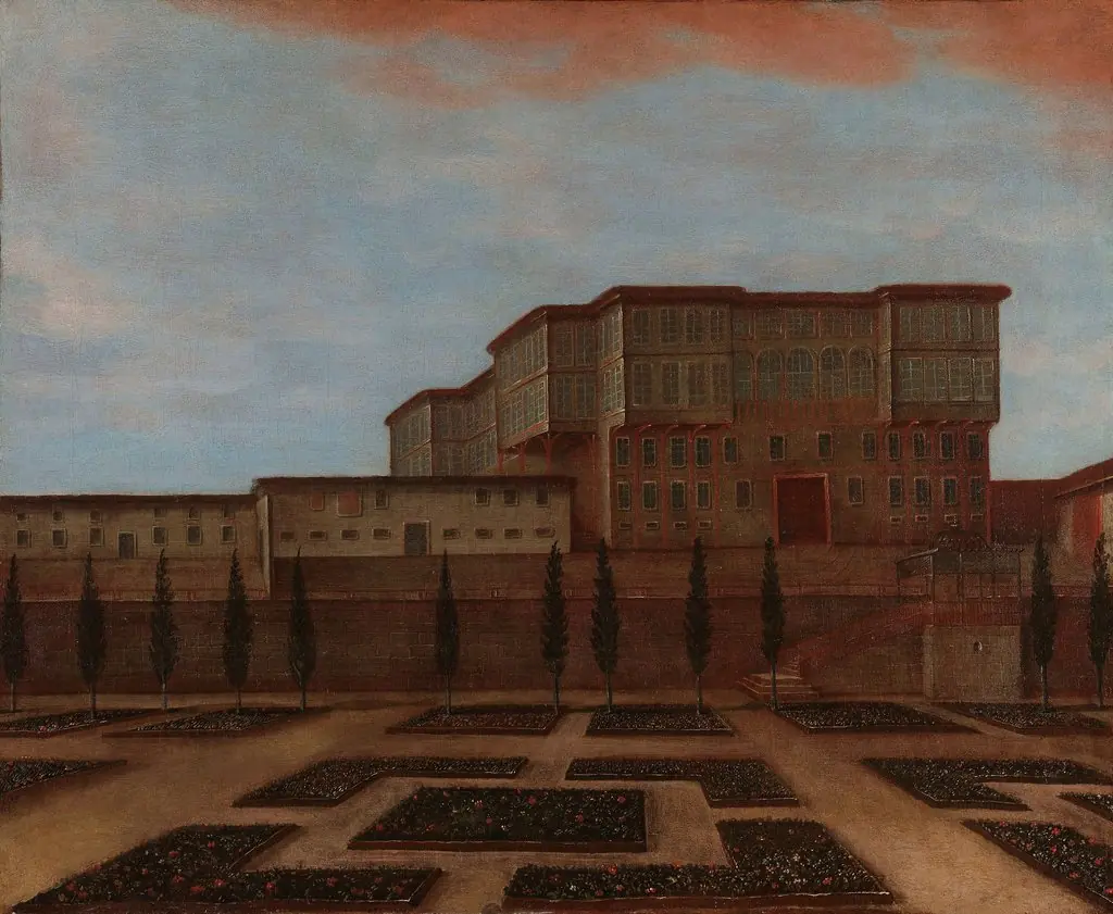 An Embassy Building in Pera, by Jean Baptiste Vanmour, oil, 1732