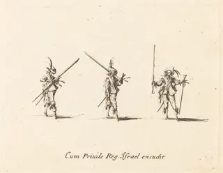 Drill with the Musket, by Jacques Callot, ink, 1634