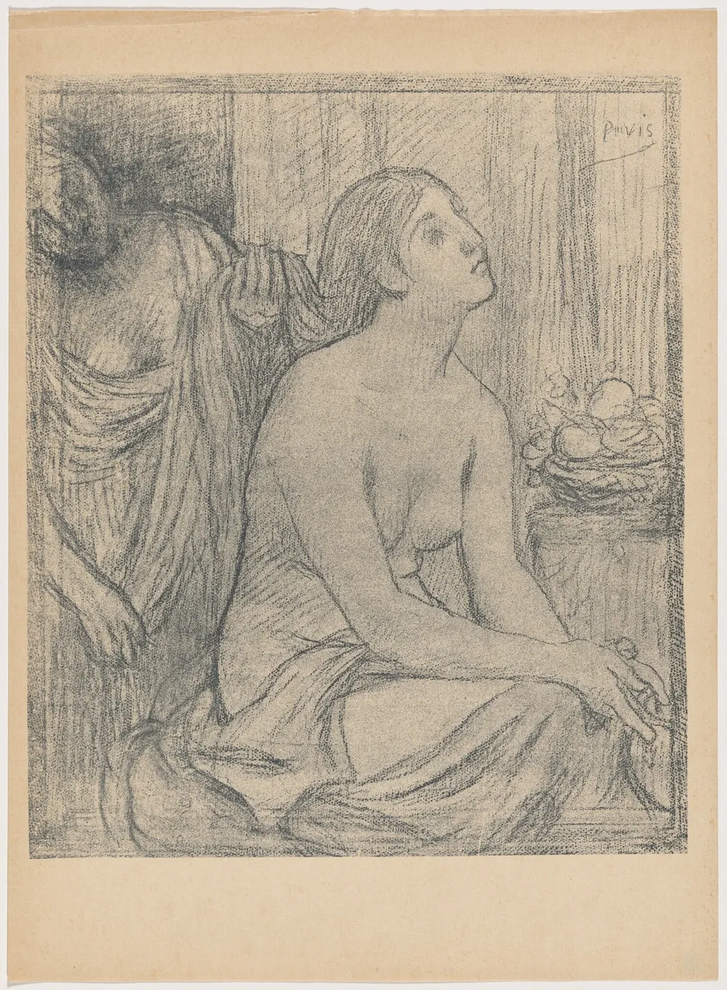 La toilette, by Pierre Puvis de Chavannes, ink, 1895