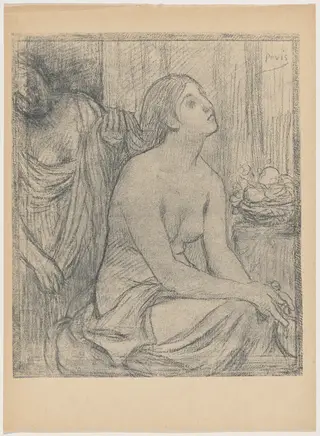 La toilette, by Pierre Puvis de Chavannes, ink, 1895