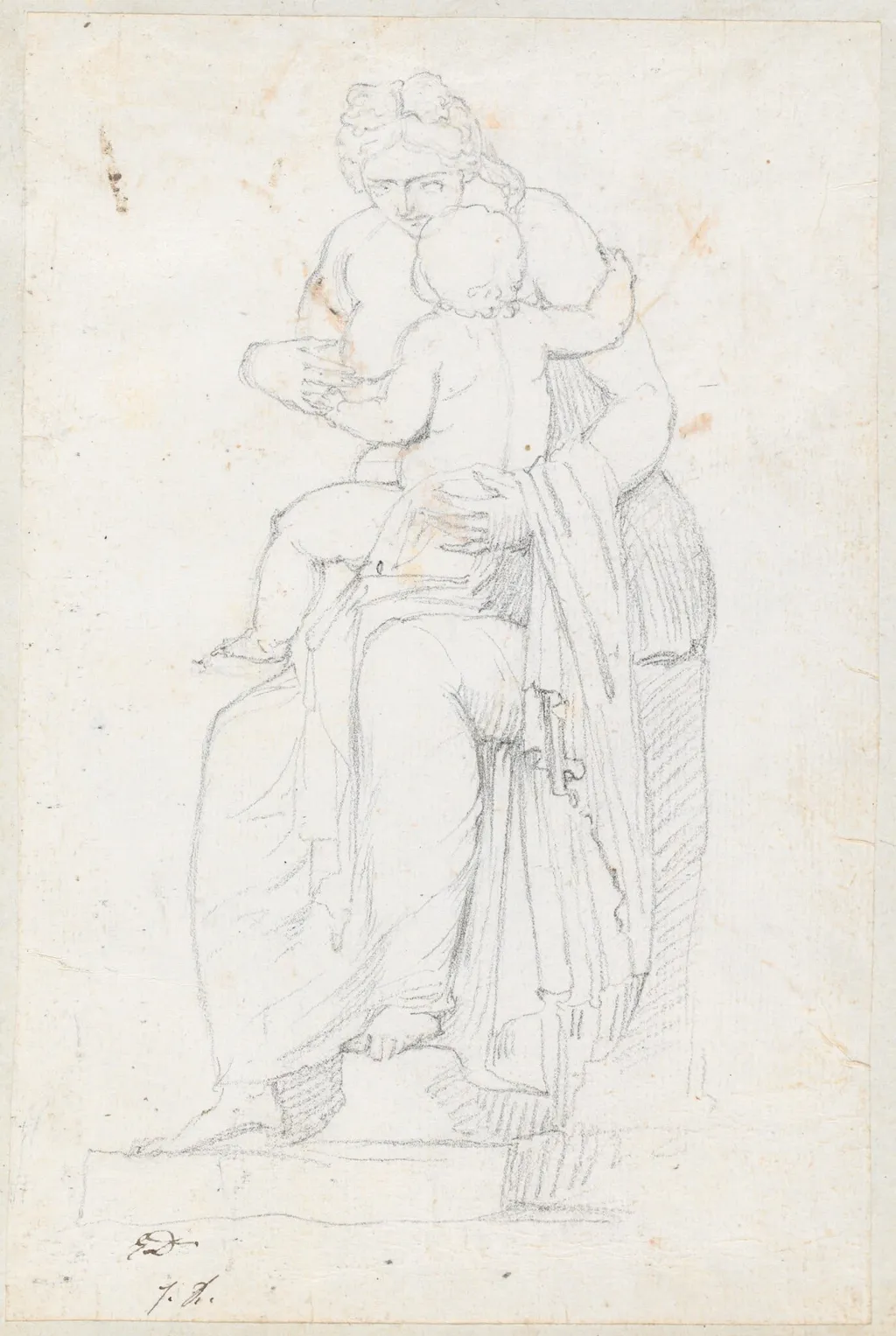 Leucothea, Front View, by Jacques-Louis David, chalk, 1778