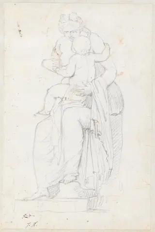 Leucothea, Front View, by Jacques-Louis David, chalk, 1778