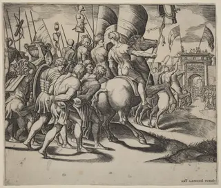 The Triumph of Scipio, by Master of the Die, ink, 1522