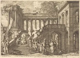 The Adoration of the Kings, by Henri Mauperche, ink, 1644