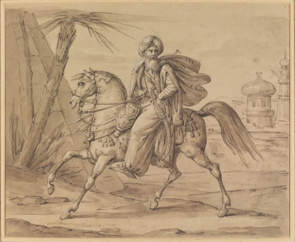 Mamluk on Horseback, by Carle Vernet, watercolor, 1825