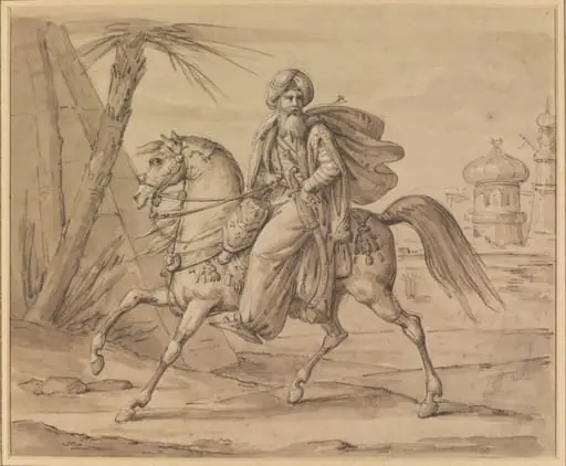 Mamluk on Horseback, by Carle Vernet, watercolor, 1825