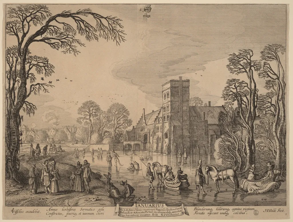 January, by Velde, Jan van de, II, ink, 1617