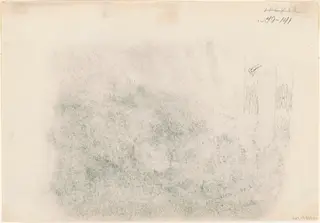Tree Trunks [verso], by John Singer Sargent, graphite, 1868