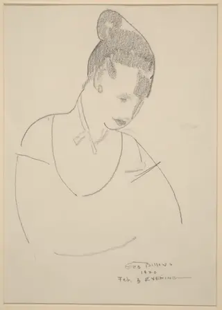 Elsie Speicher [verso], by George Bellows, graphite, 1920