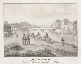 Nieder-oesterreich, Die Ferdinand Brucke in Wien, by Jakob Alt, 1839