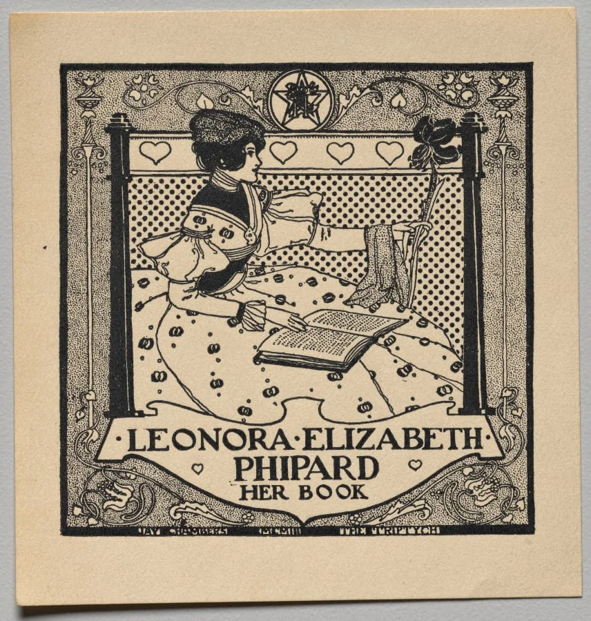 Bookplate: Leonora Elizabeth Phipard, detail
