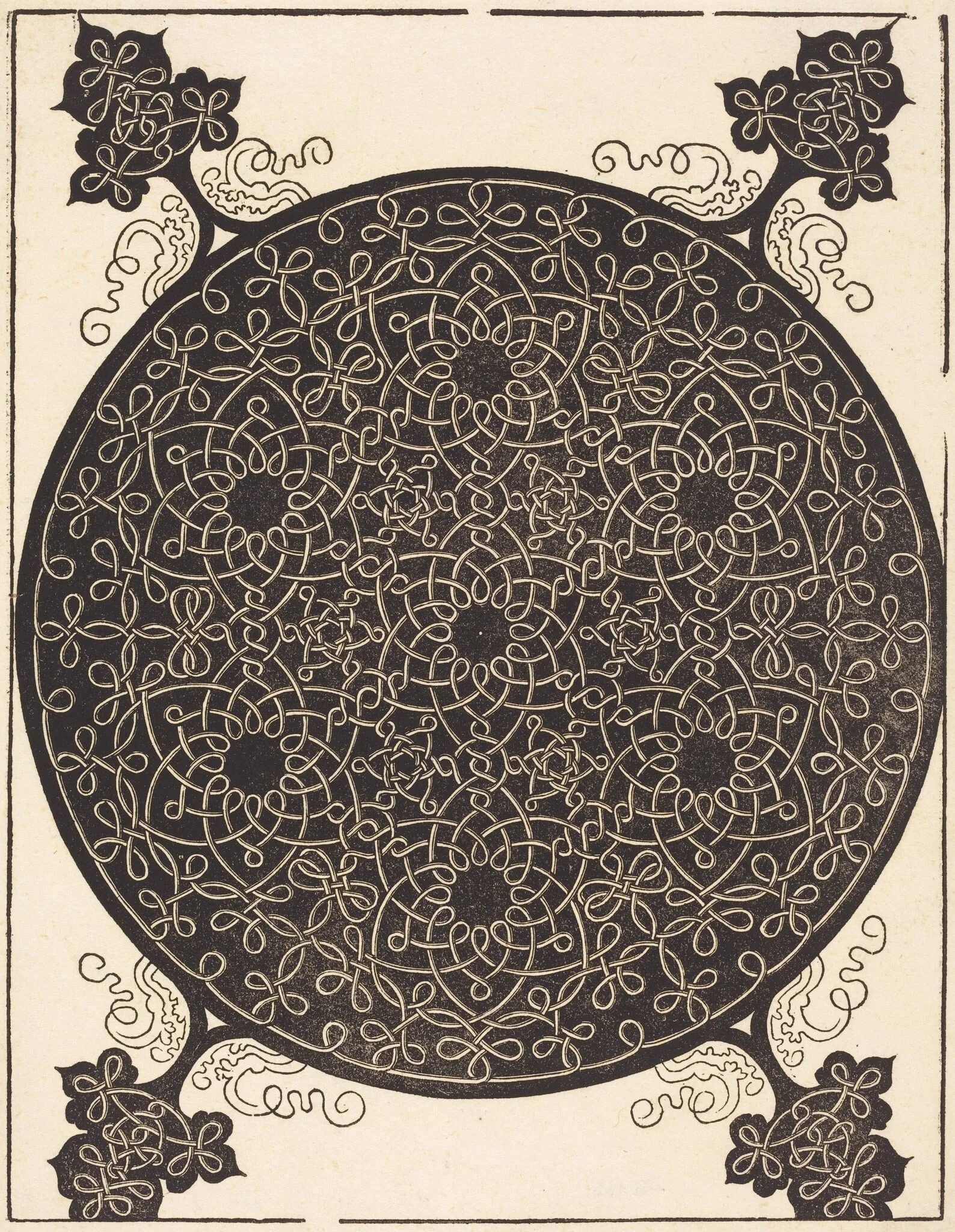 The Sixth Knot (combining seven small systems of knots with black centers), detail