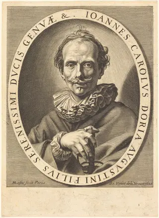 Jean Charles Doria, by Michel Lasne, ink, 1620