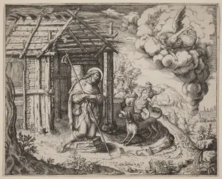 Saint Roch, by Oliviero Gatti, ink, 1605