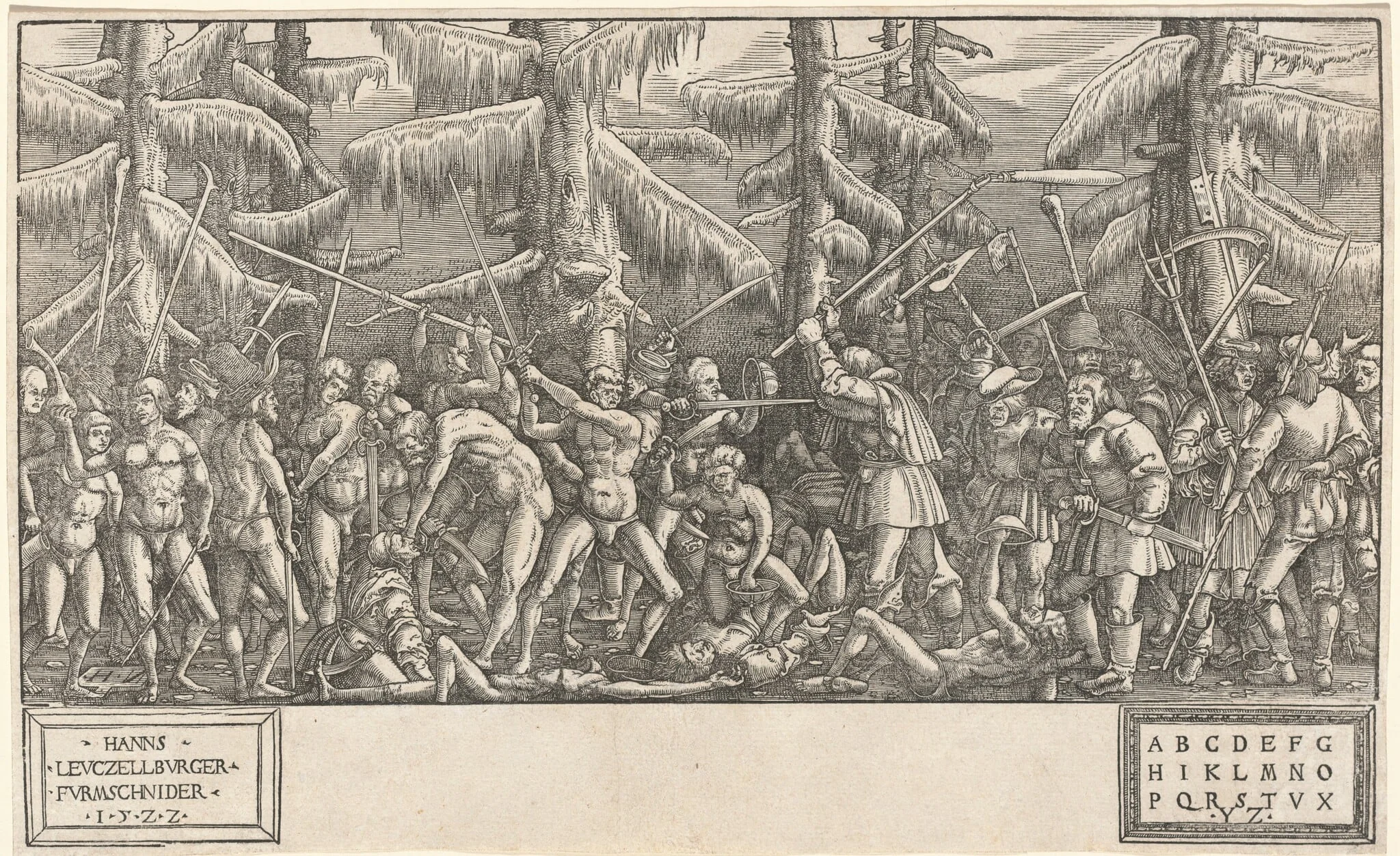 Battle of Naked Men and Peasants, detail