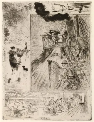 La Traversee (The Passage), by Félix-Hilaire Buhot, graphite, 1882