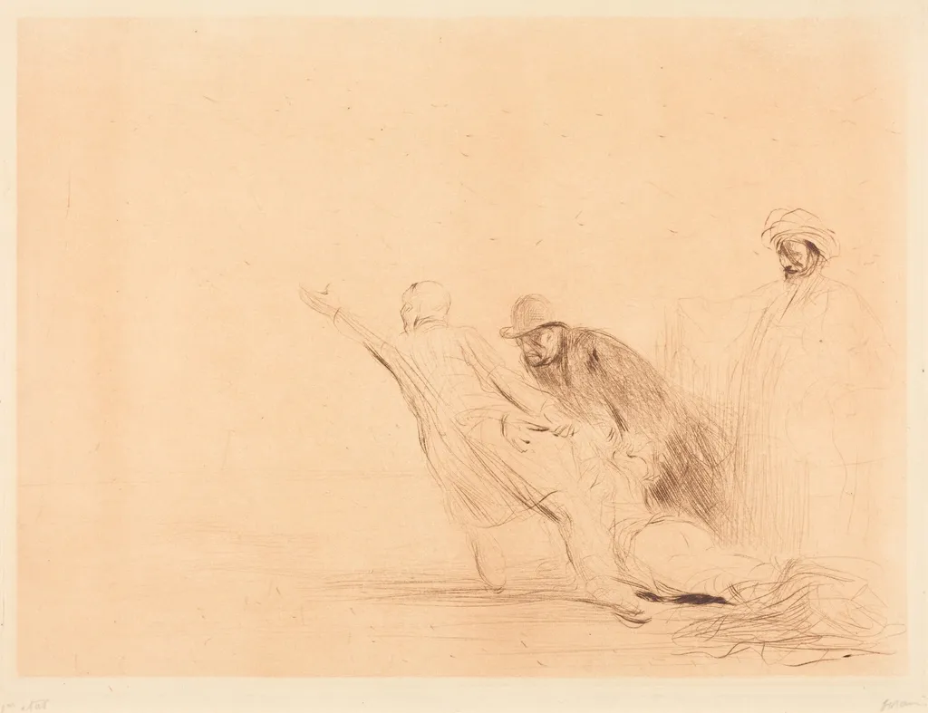 Le femme adultère (3e planche) (The Adulteress) (third plate), by Jean-Louis Forain, ink, 1910