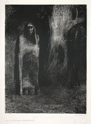 The Man Was Alone in a Night Landscape, by Lemercier & Cie., 1886