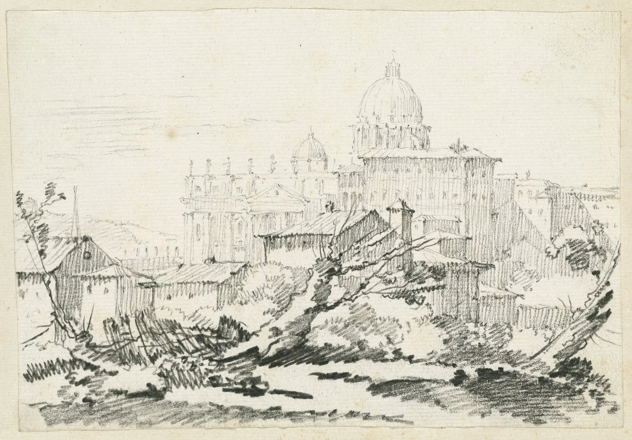 Saint Peter's Basilica and the Papal Palace, detail