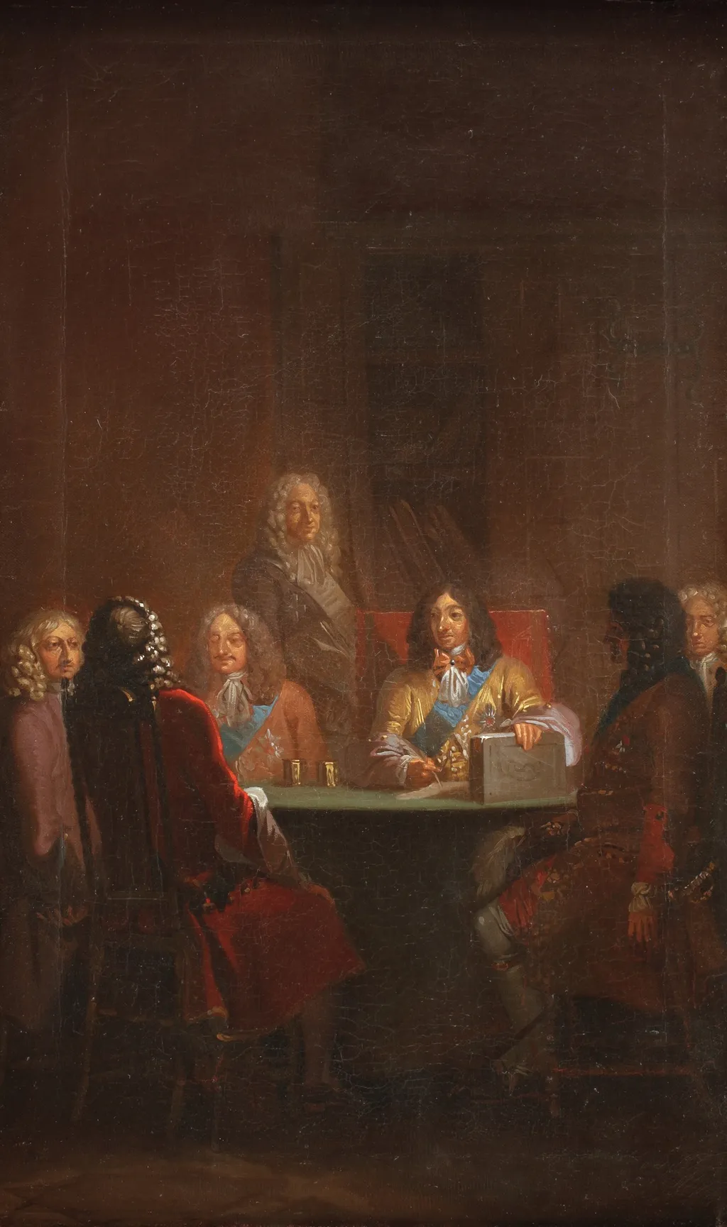 Christian V Presents Danish Law 1683, by Nicolai Abildgaard, oil, 1792