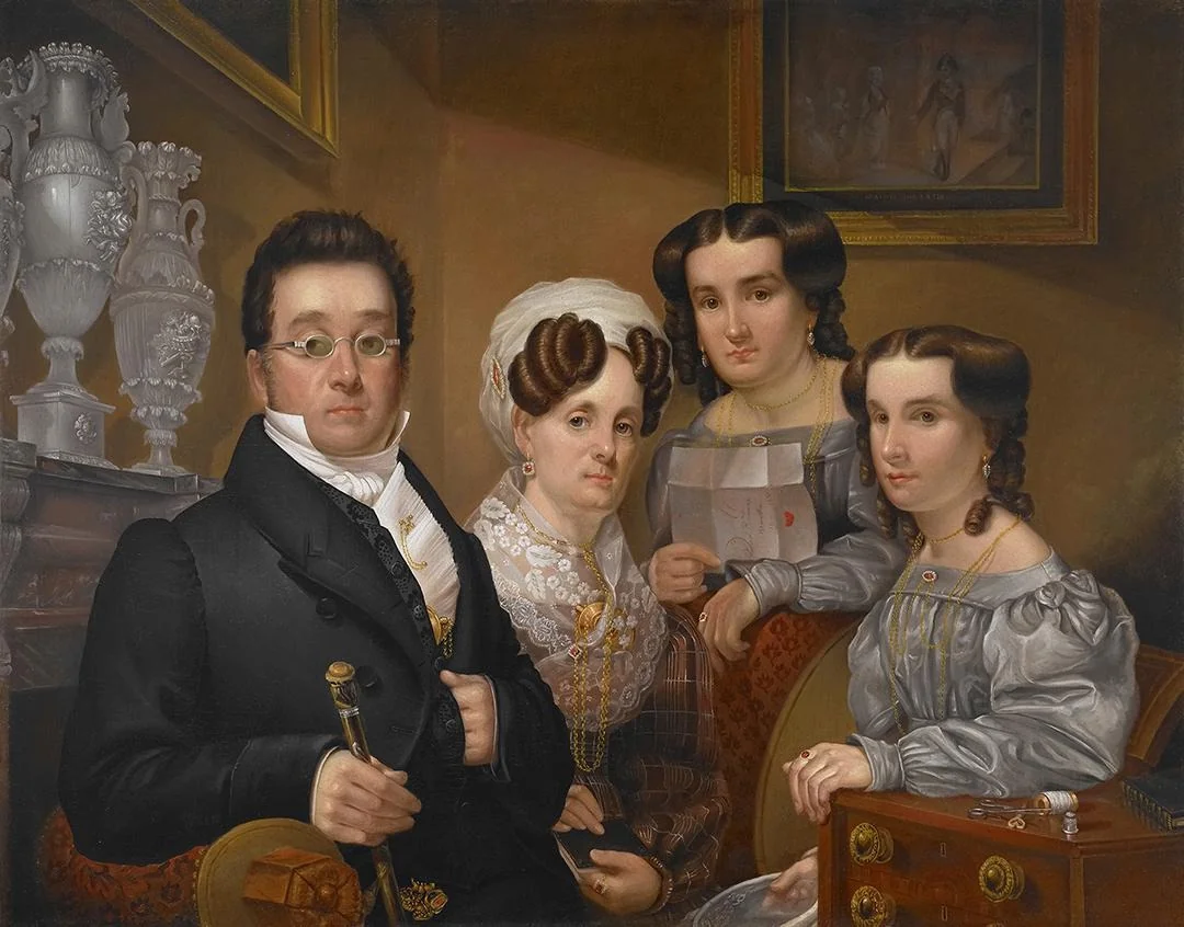 Samuel Beals Thomas, with His Wife, Sarah Kellogg Thomas, and Their Two Daughters, Abigail and Pauline, detail