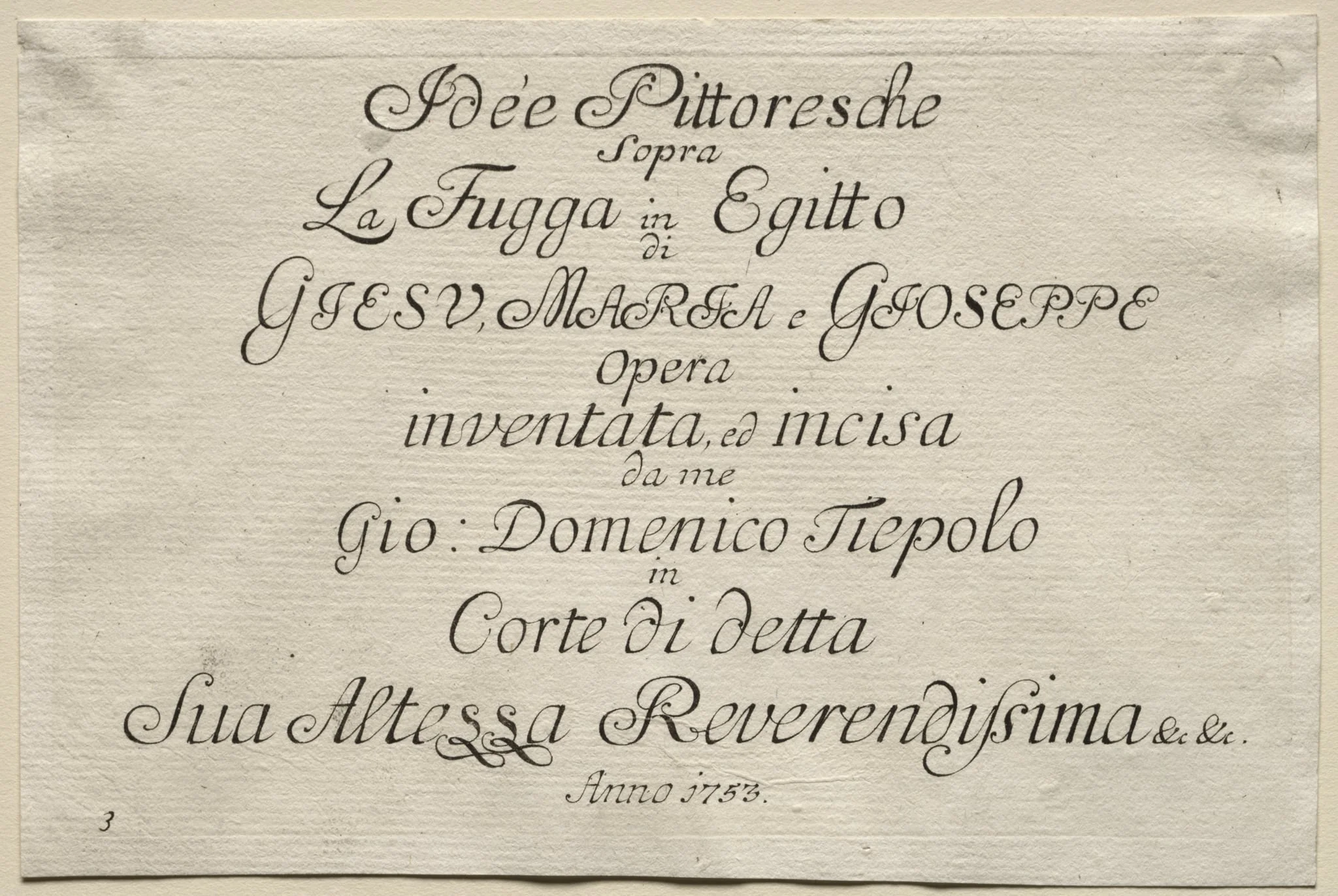 Flight into Egypt: Title Page, detail