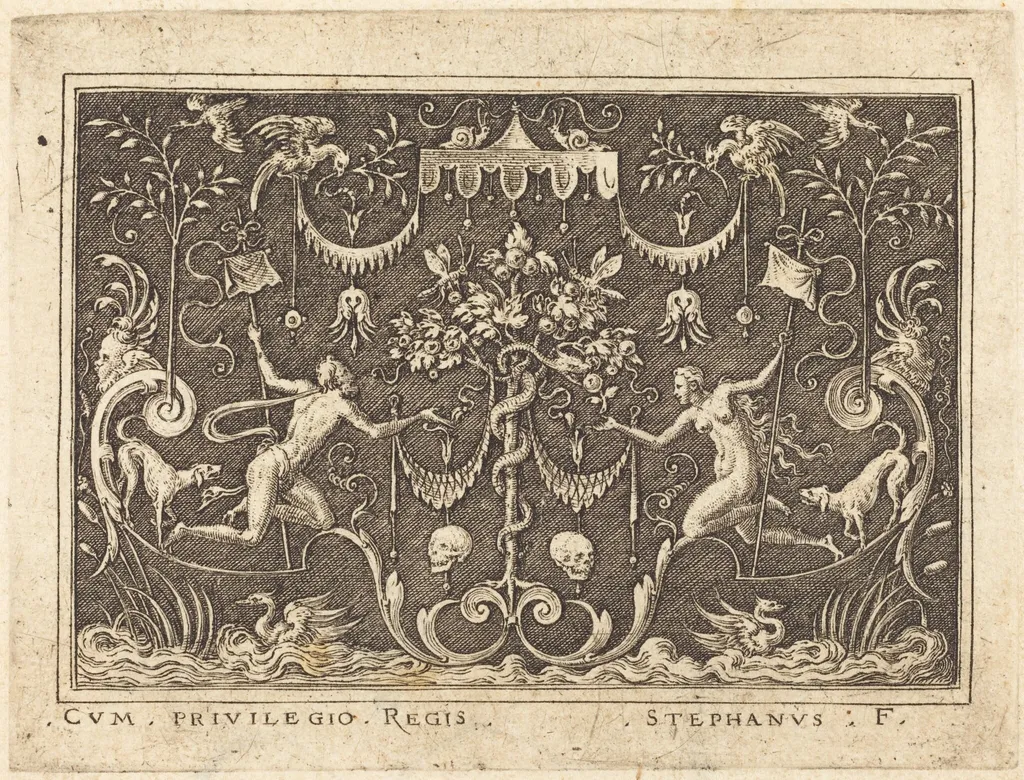 The Fall of Man, by Etienne Delaune, ink, 1551