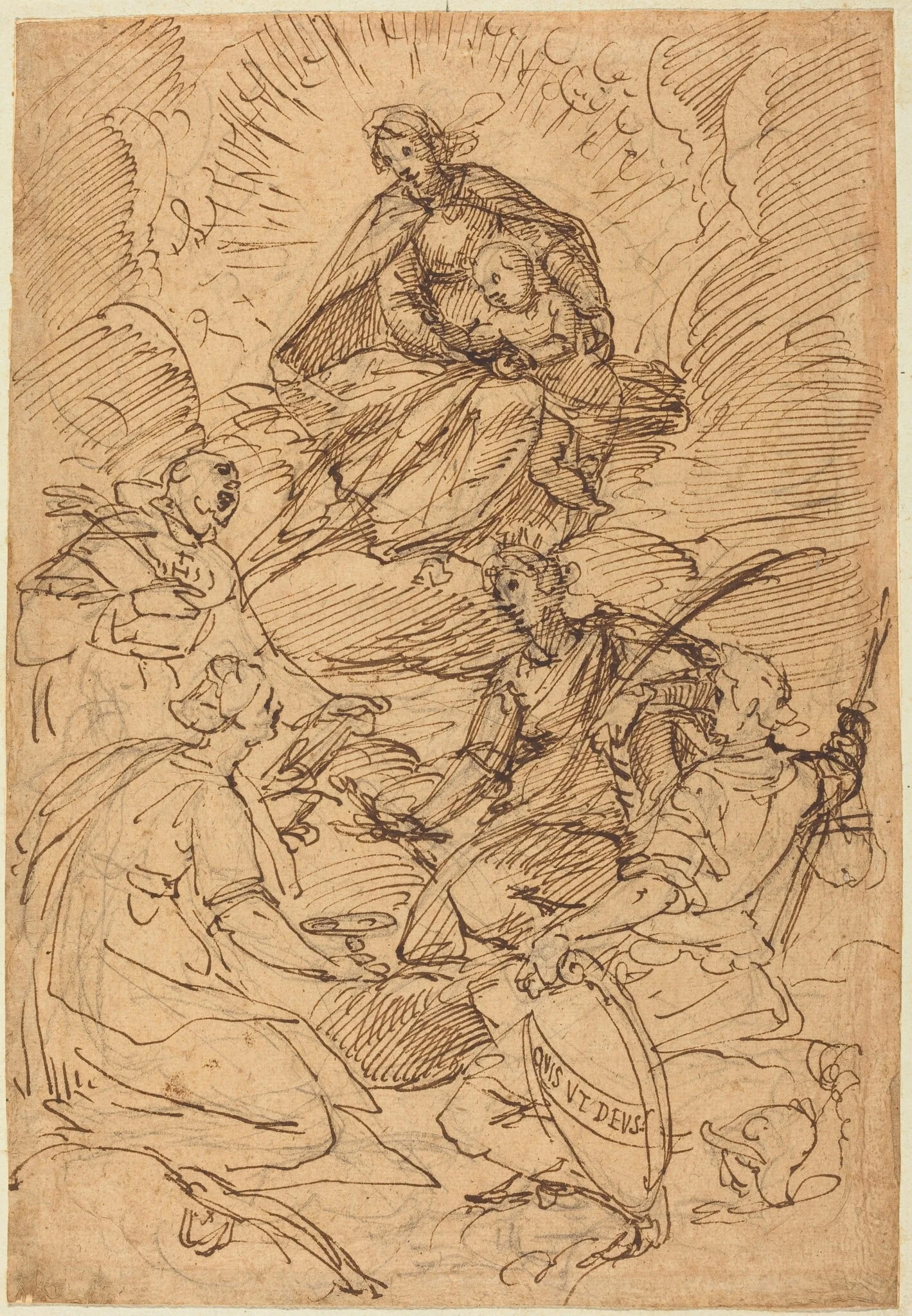 The Madonna and Child in Glory Adored by Saints, detail
