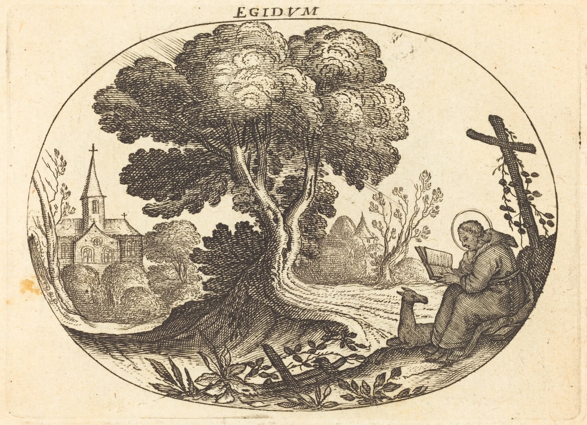 Saint Egidius and a Doe, detail