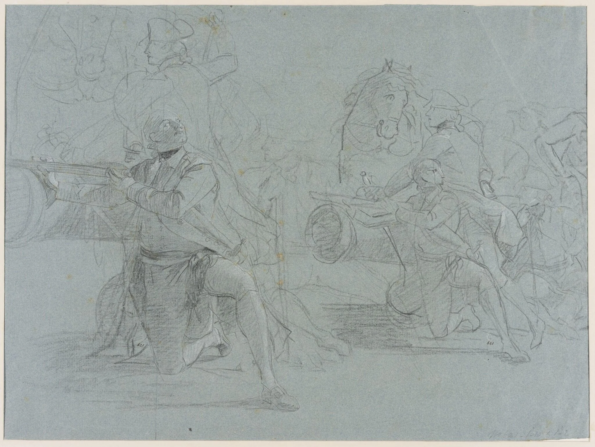 Study for 'The Siege of Gibraltar', detail