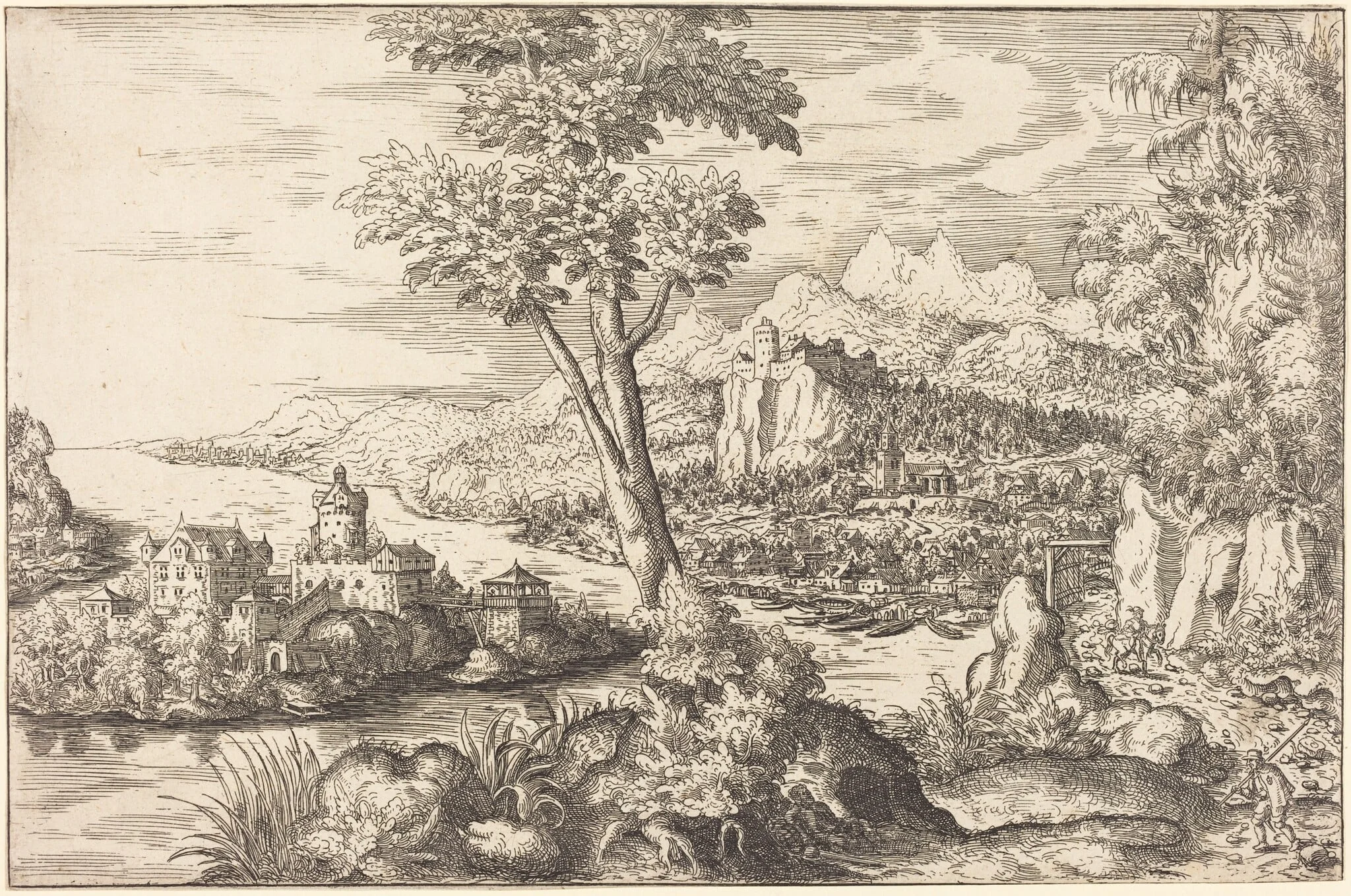 Landscape with Three Men, detail