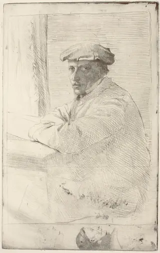 The Engraver Joseph Tourny (Le graveur Joseph Tourny), by Edgar Degas, ink, 1857