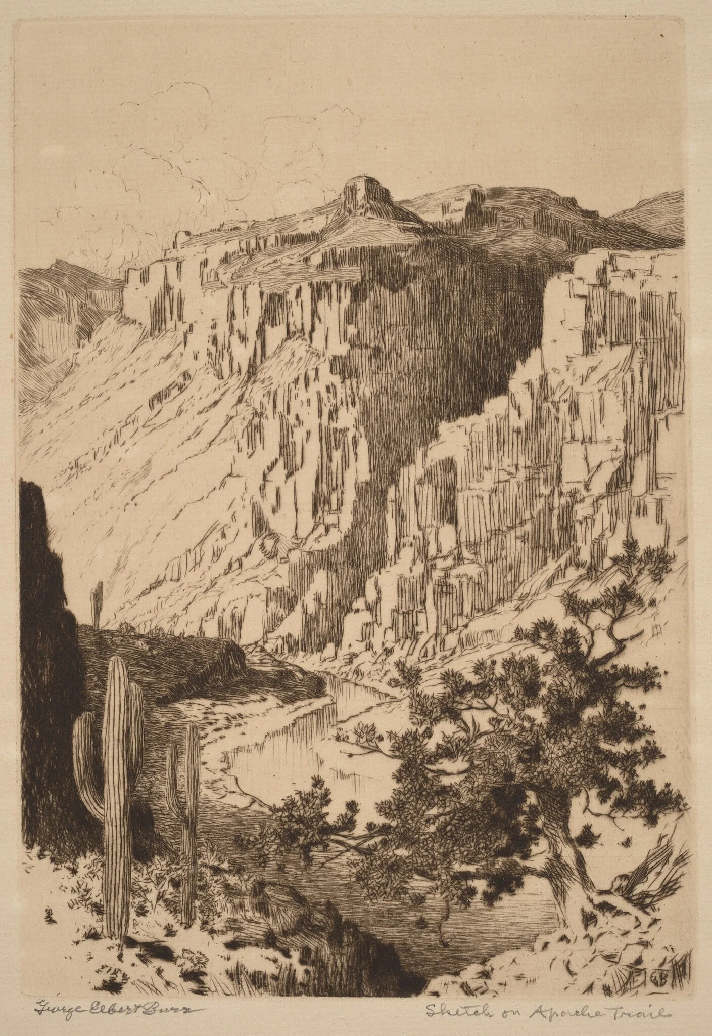 Sketch on Apache Trail, Arizona, detail