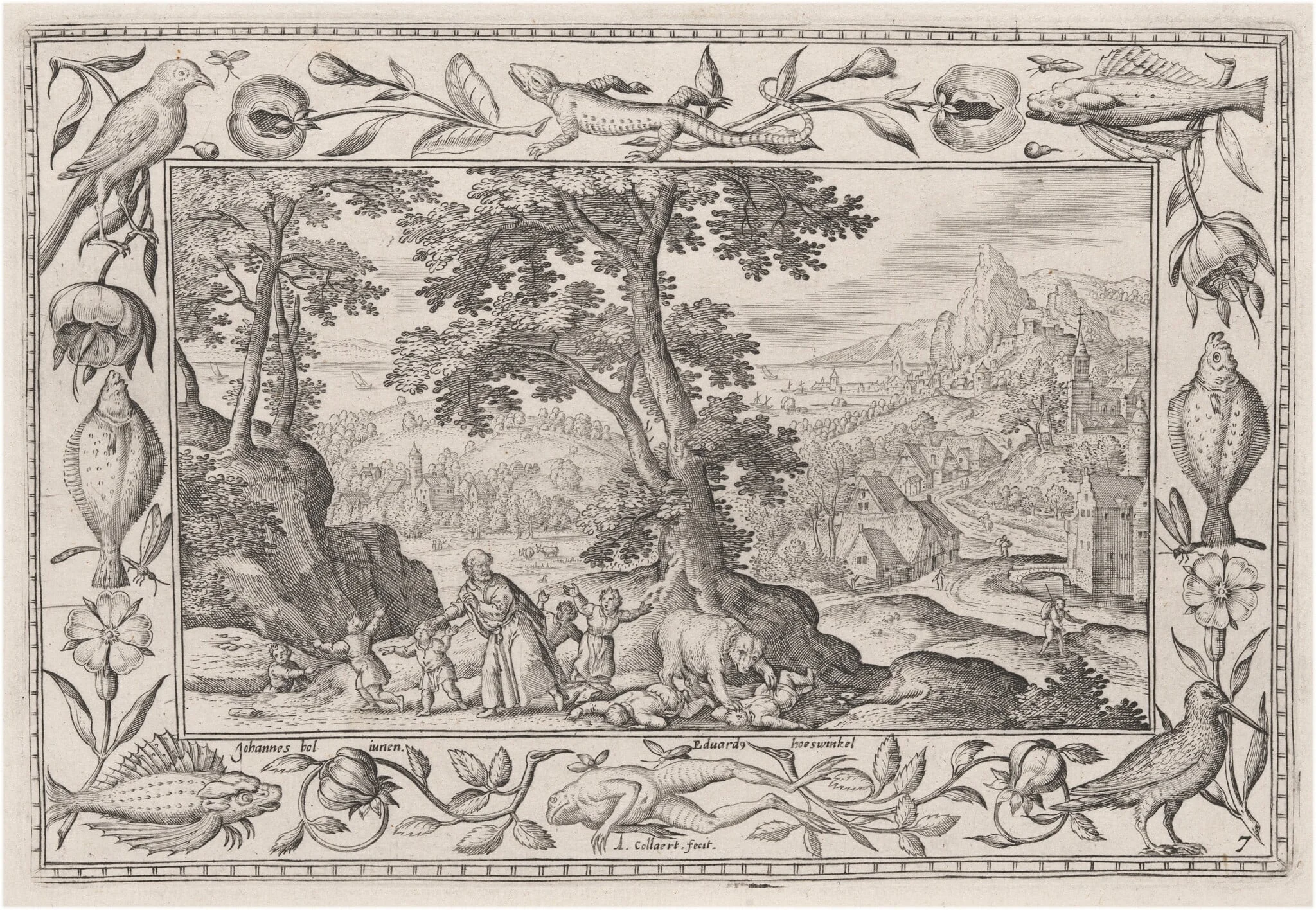 The Mocking Children Cursed by Elijah and Eaten by a She-Bear, detail