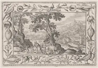 The Mocking Children Cursed by Elijah and Eaten by a She-Bear, by Adriaen Collaert, ink, 1584