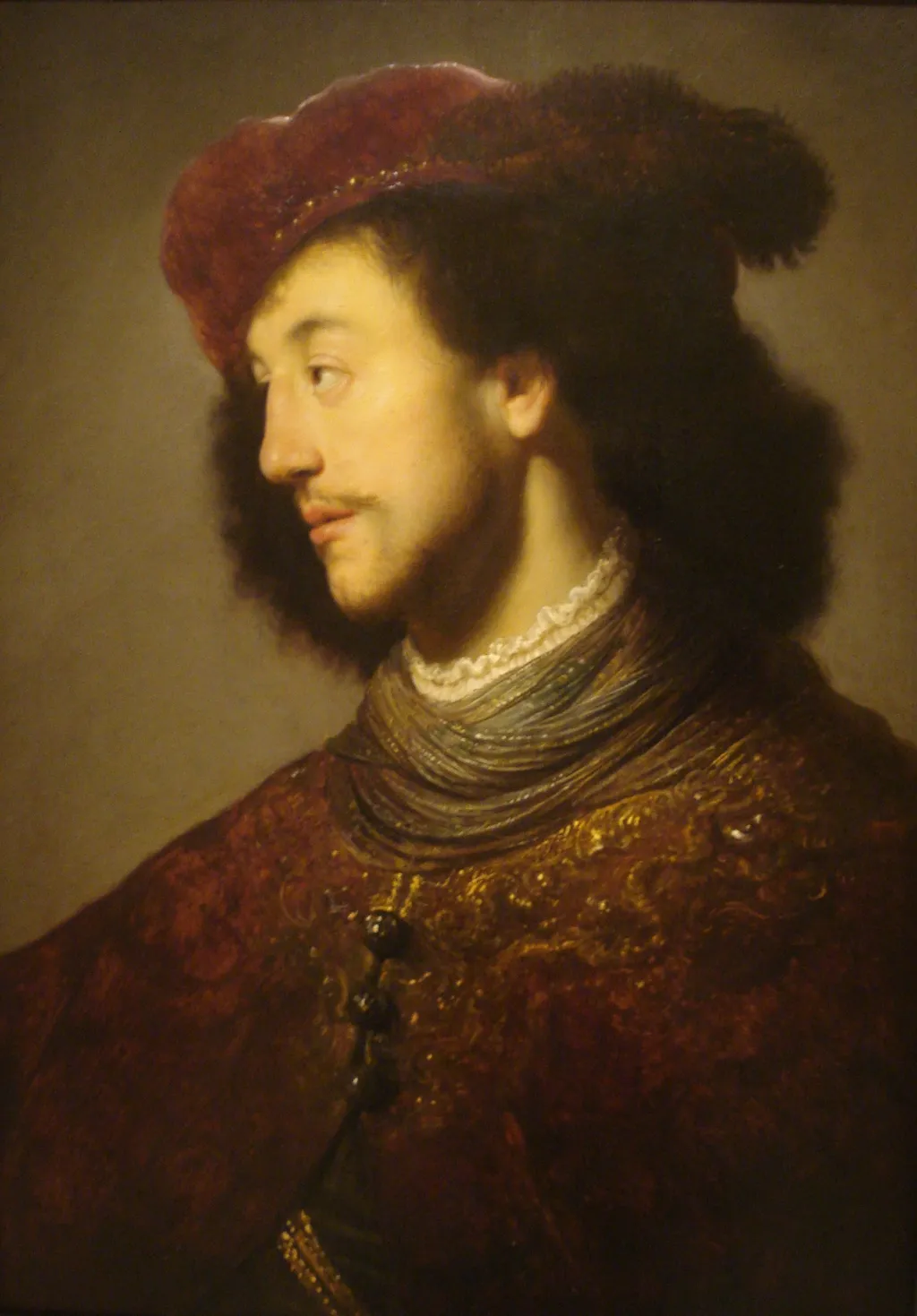 Young Man with Red Beret, by Jan Lievens, oil, 1629