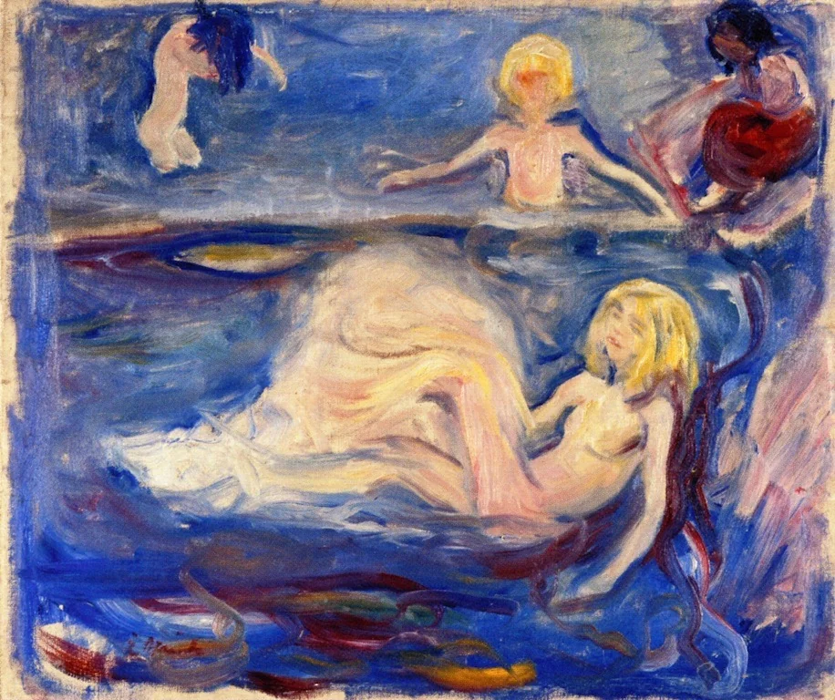 Bathing Children, detail