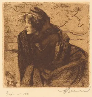 Melancholy (Mélancolie), by Albert Besnard, ink, 1888