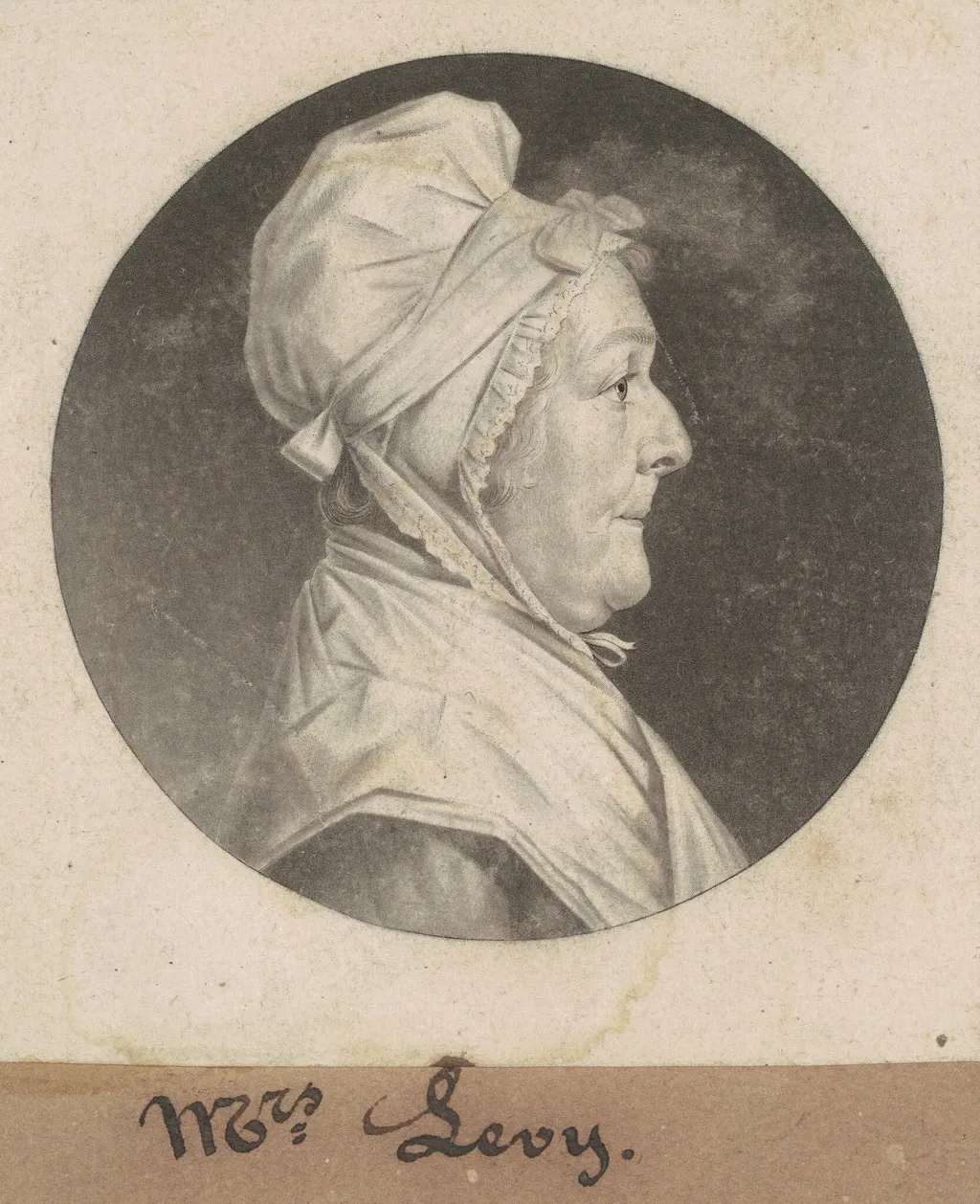 Martha Lampley Levy, by Charles B. J. Févret de Saint-Mémin, ink, 1802