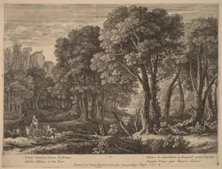 Venus Abducting Adonis, by Herman van Swanevelt, ink, 1628