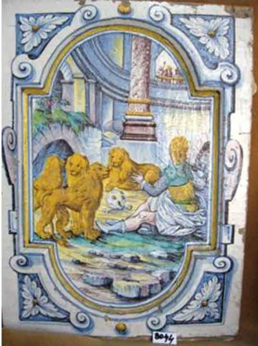 cahlă cu Profetul Daniel, detail