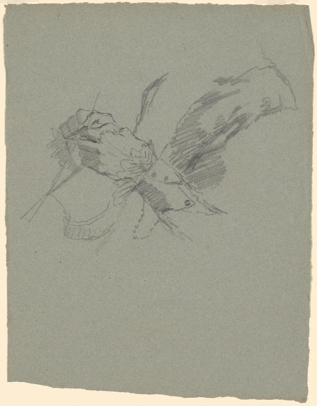 Study of Hands Knitting [recto], by Perry, Enoch Wood, Jr., graphite, 1880