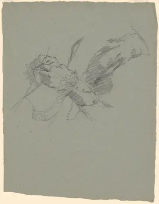 Study of Hands Knitting [recto], by Perry, Enoch Wood, Jr., graphite, 1880