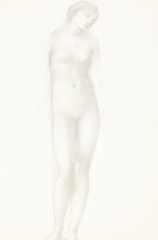 Venus, by Edward Coley, Sir Burne-Jones, graphite, 1866