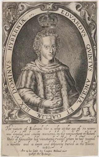 Edward V of England, by Renold Elstrack, ink, 1598
