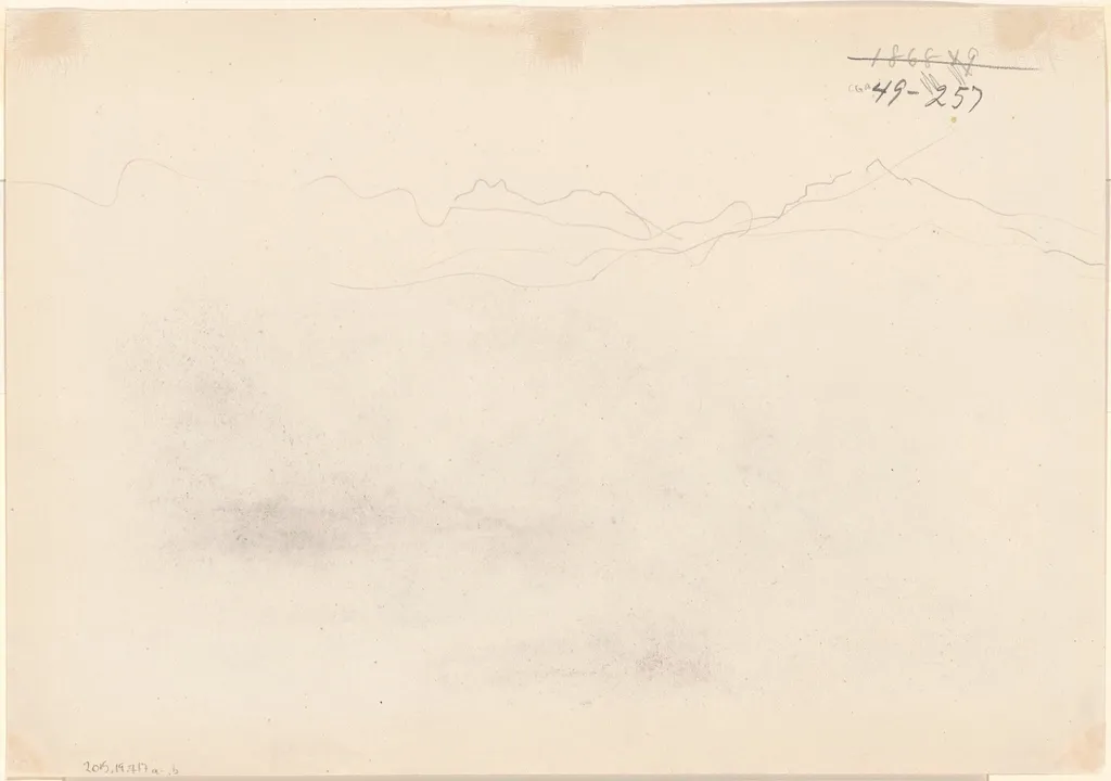 Mountains [verso], by John Singer Sargent, graphite, 1869