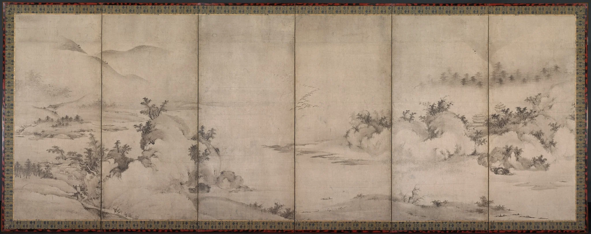 Landscape with Motifs from the Eight Views of Xiao-Xiang, detail