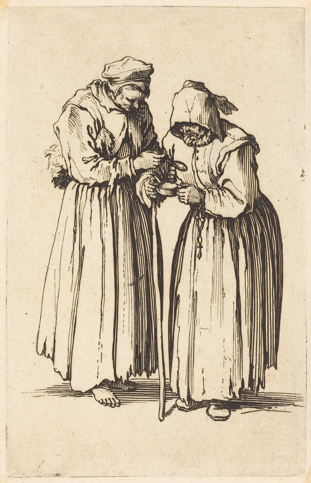 Two Beggar Women, detail